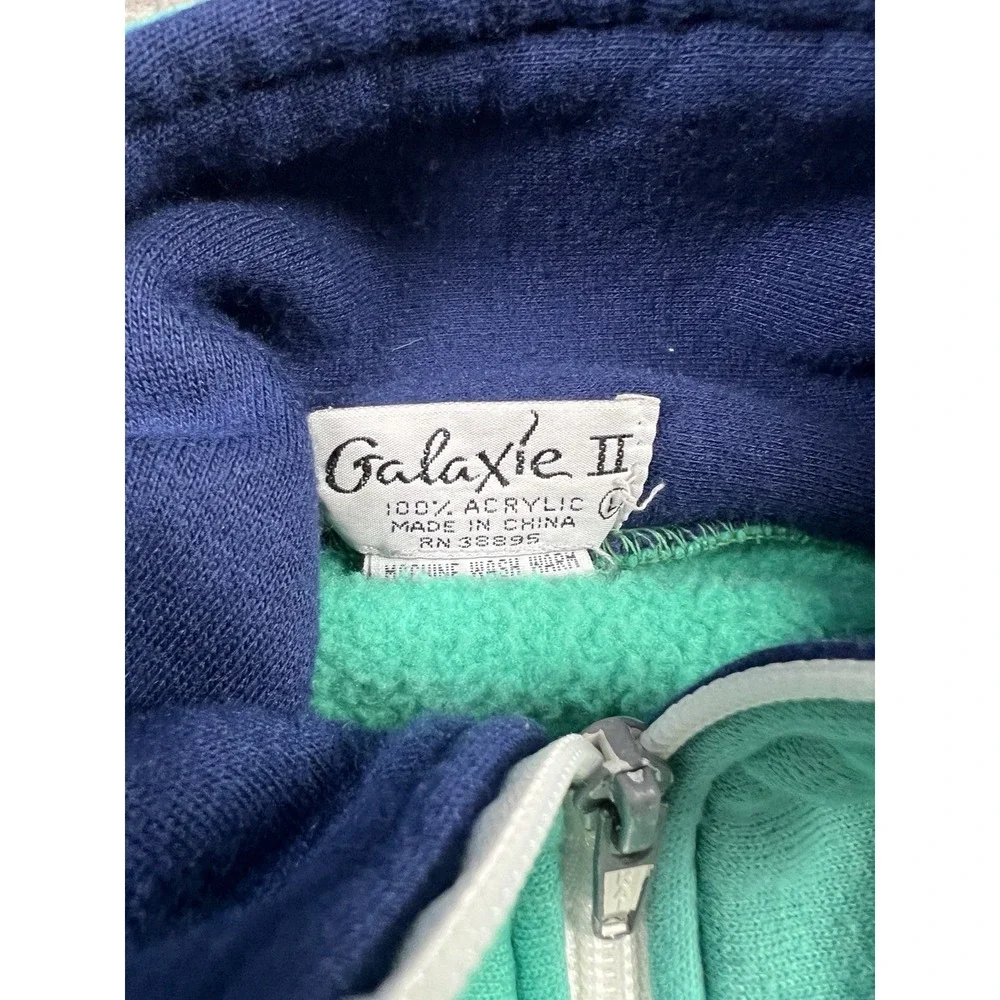 Galaxie II Track Sweater Mens Large Green Vintage 80s Full‎ Zip Acrylic